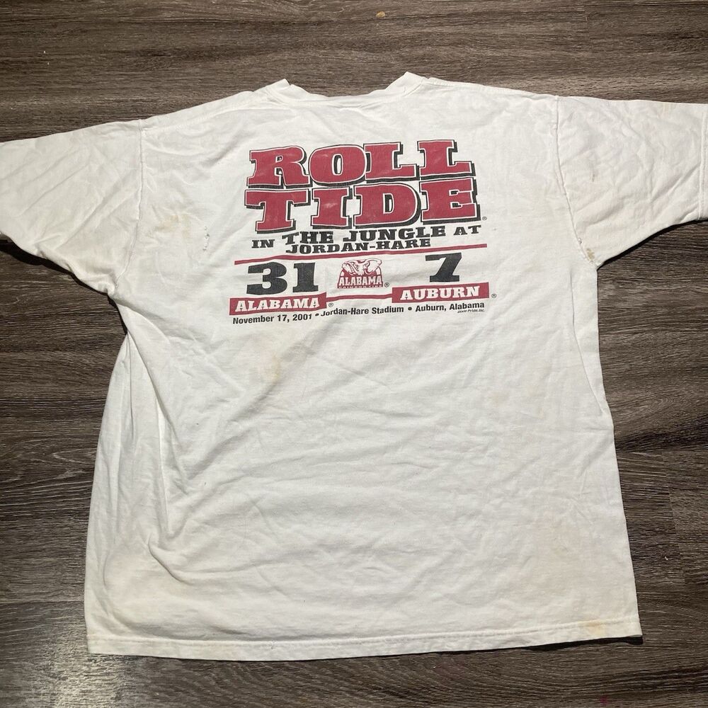 Vintage Alabama Crimson Tide Shirt Mens XL White 2001 The Jungle At Jordan Hare